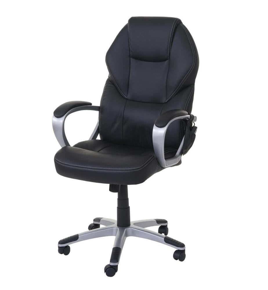 Chaise de bureau de massage Fonction de chauffage Fonction de massage Similicuir noir