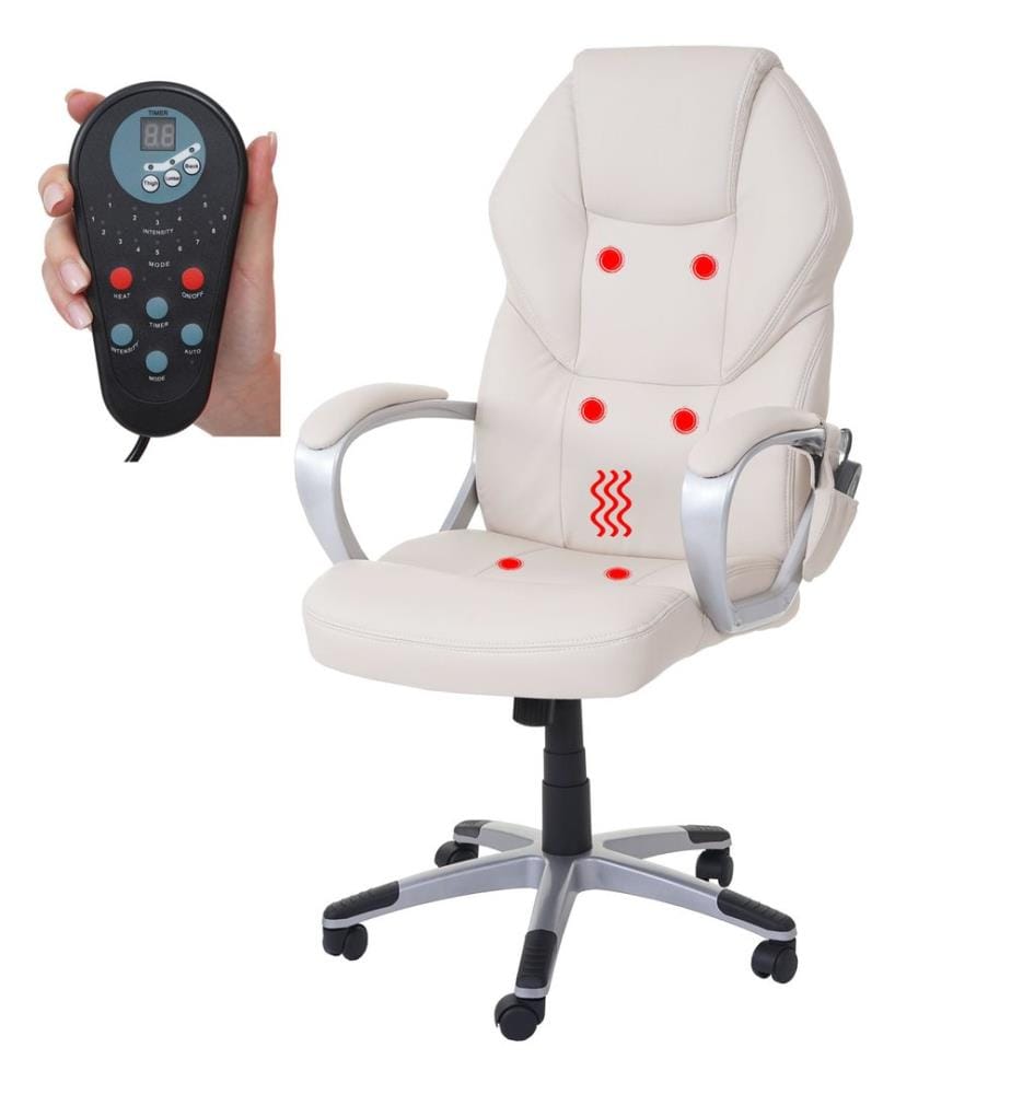 Chaise de bureau de massage HWC avec fonction chauffante crème