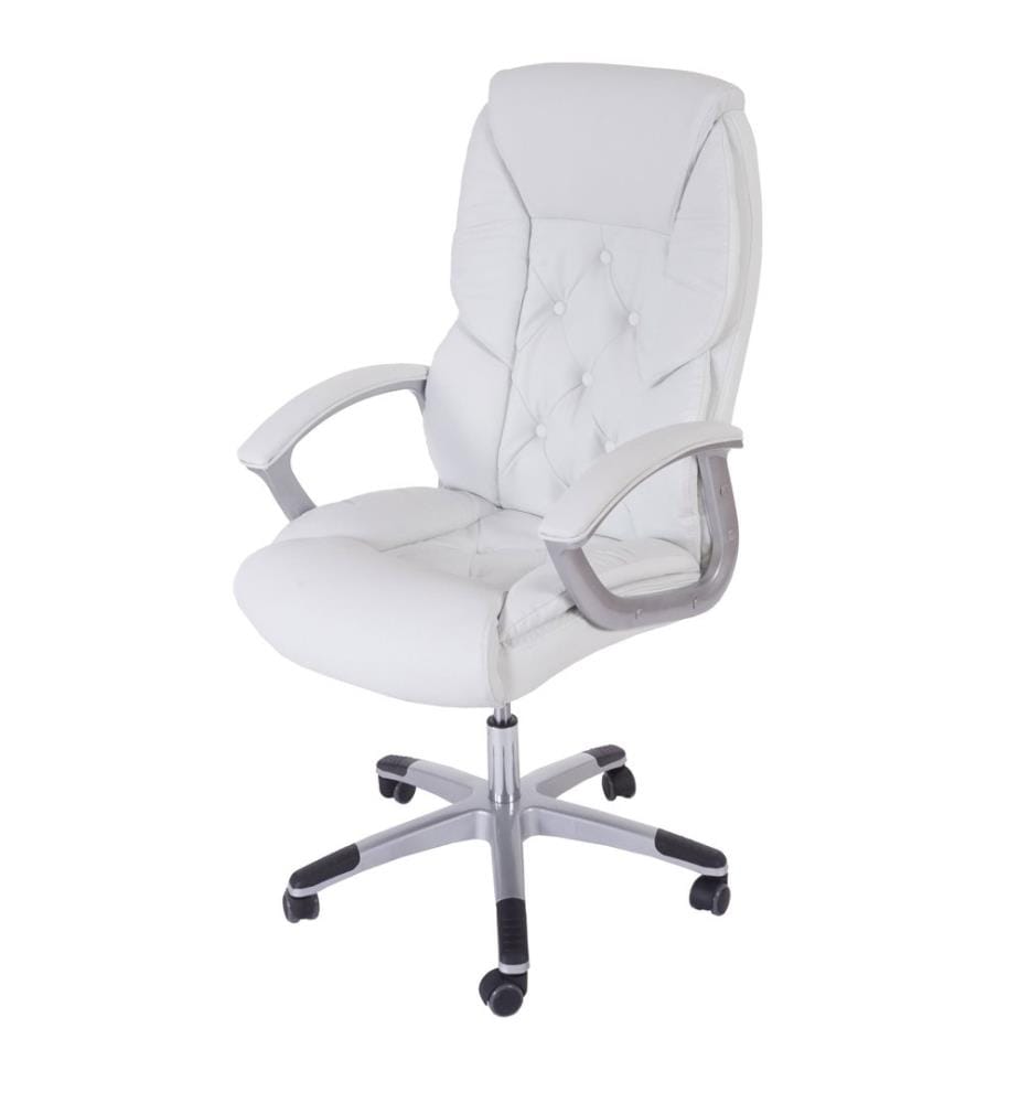 Chaise de bureau professionnelle XXL Fauteuil de direction, charge max. 150 kg, similicuir blanc