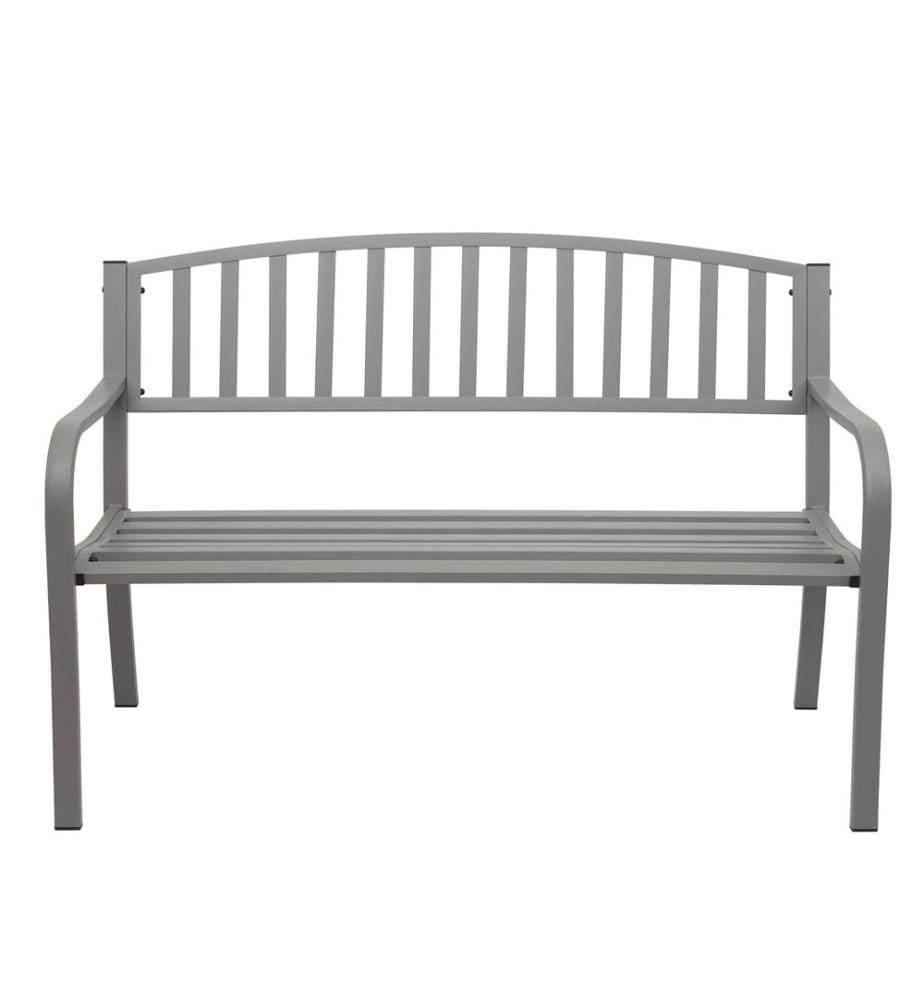 Banc de jardin en métal 2 places gris 127 cm
