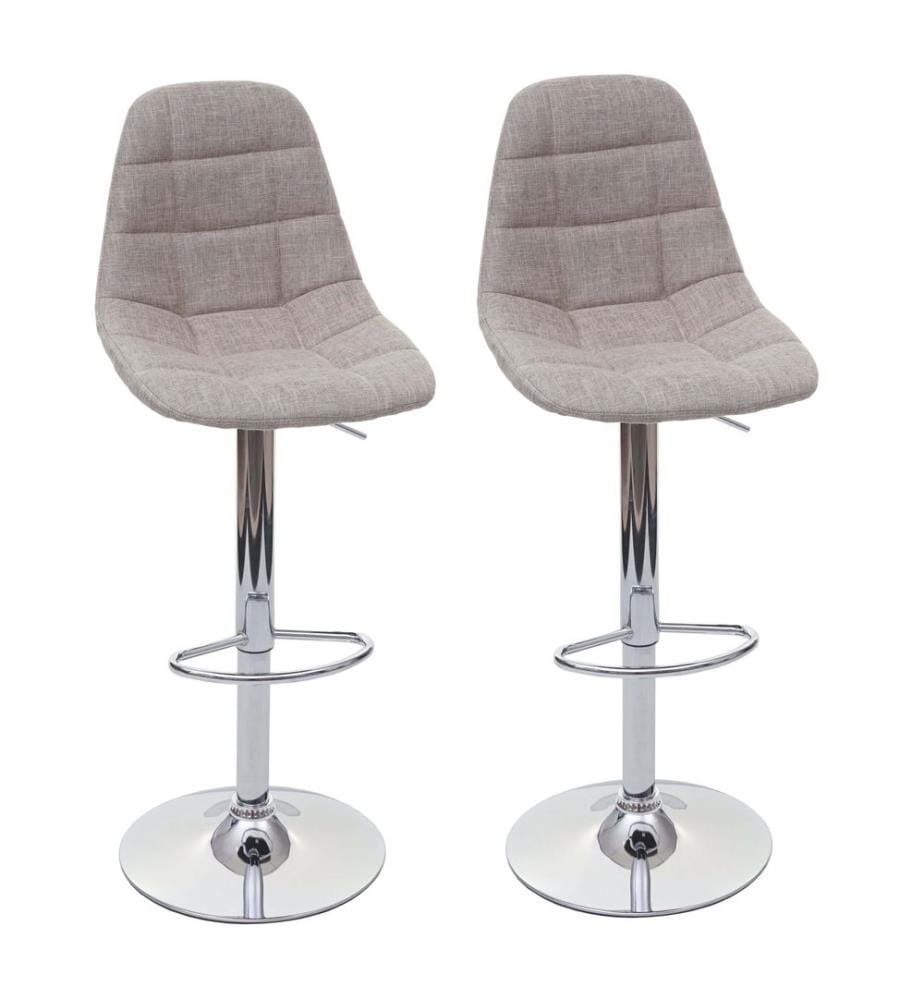 2x Tabouret de bar Tabouret de comptoir crème-gris textile