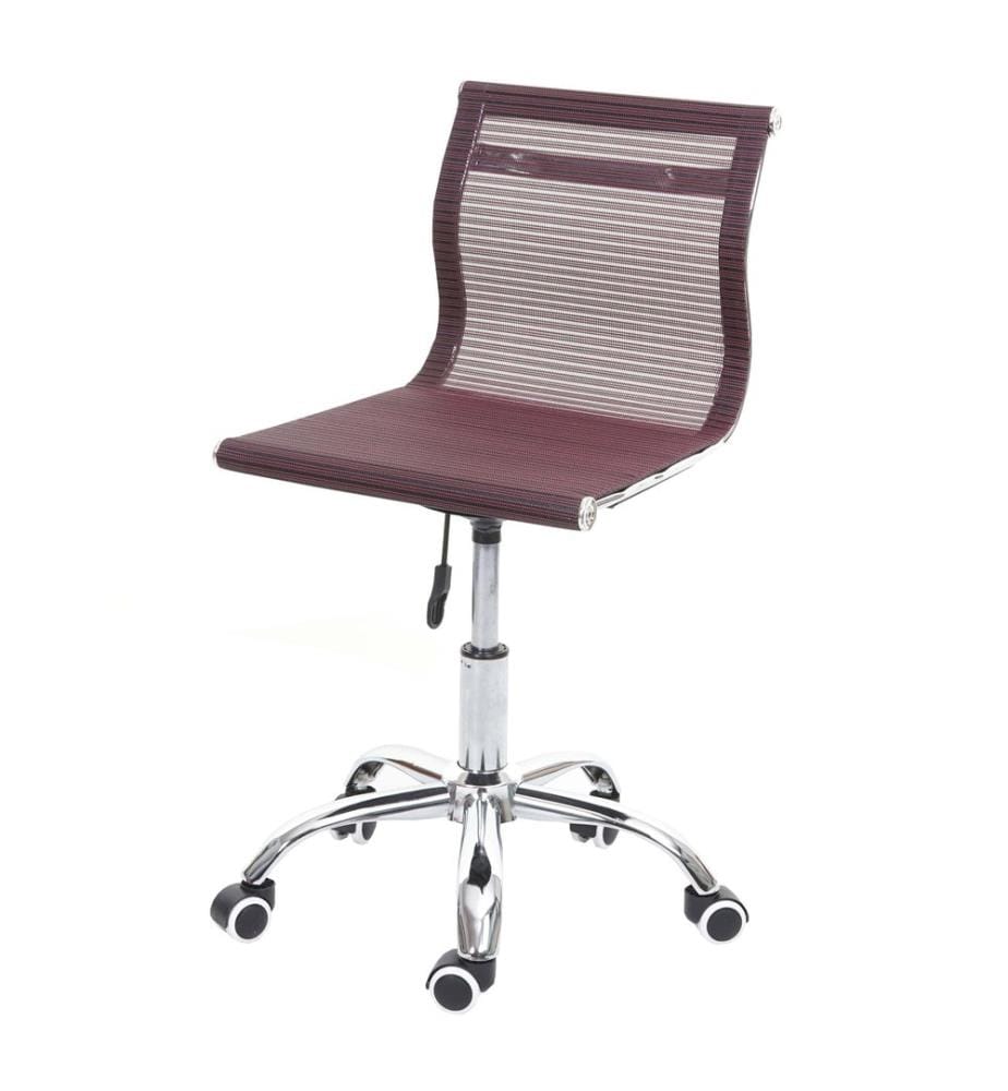 Chaise de bureau Katalonien tissu résille rouge vin