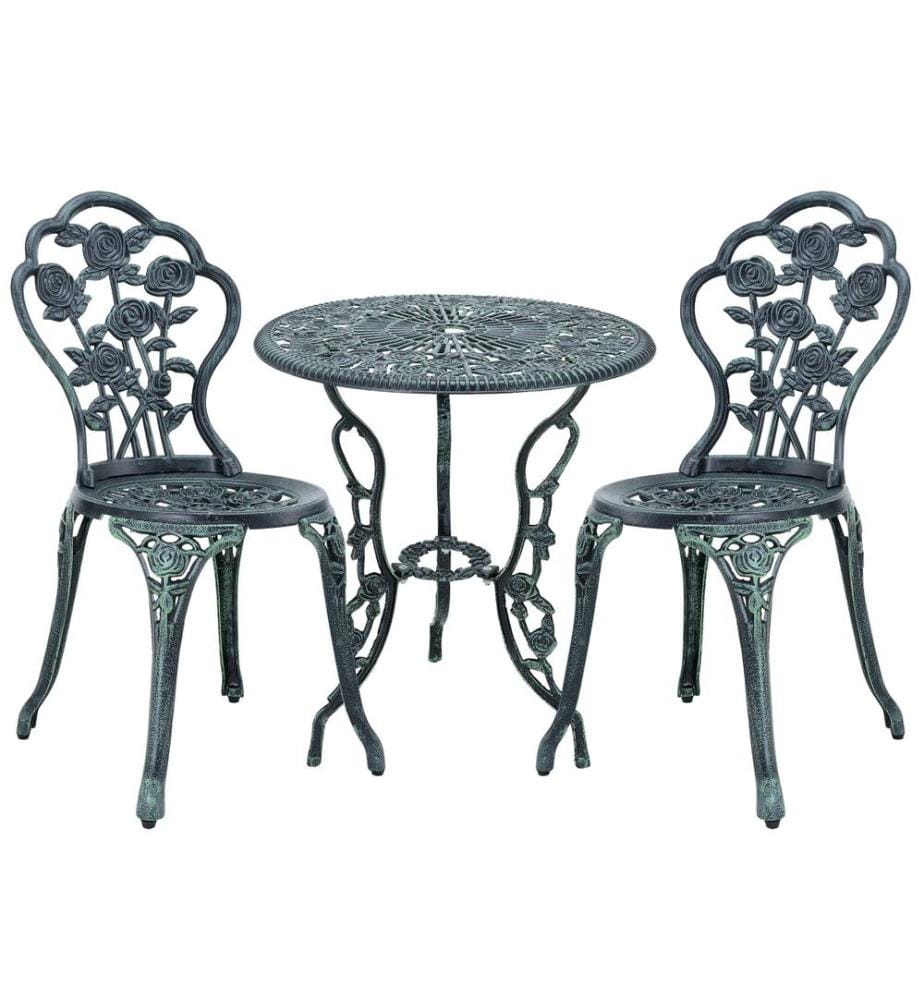 Ensemble de meubles de jardin Wakefield table et 2 chaises en fonte