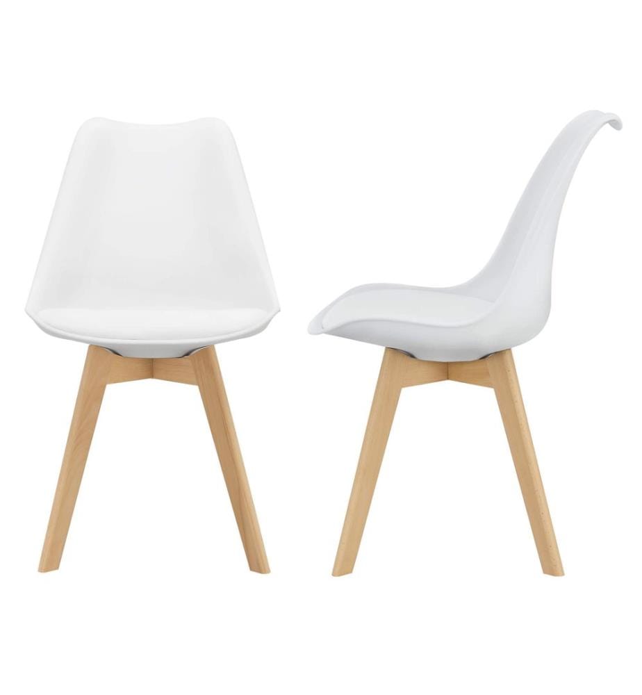Chaise de salle à manger Fläten (lot de 2) 81x49 cm Blanc Similicuir PU