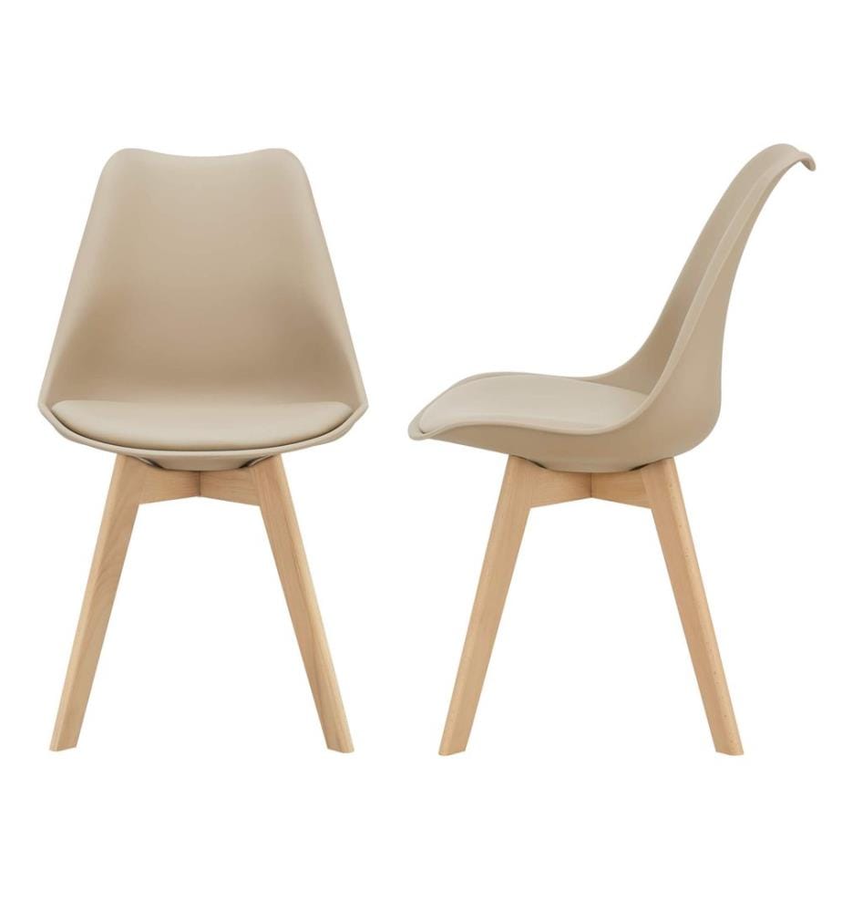Chaise de salle à manger Fläten (lot de 2) 81x49 cm Beige Similicuir PU