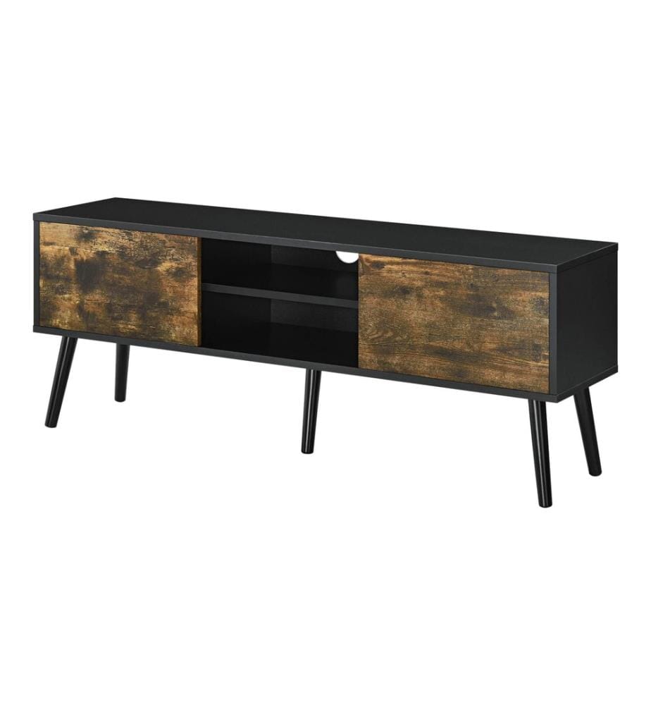 Table de télévision Eskilstuna 120 x 29.5 x 46.5 cm avec 2 portes d'armoire