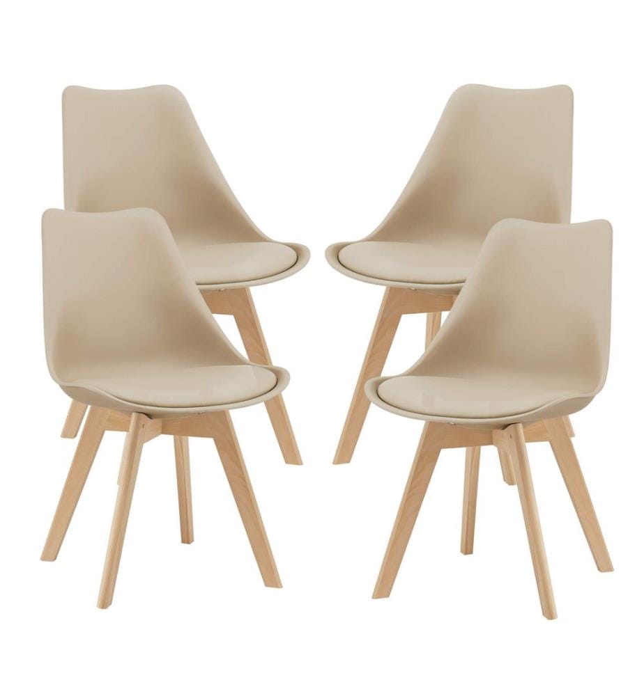 Lot de 4 chaises de salle à manger Dubrovnik 81x49 cm Beige