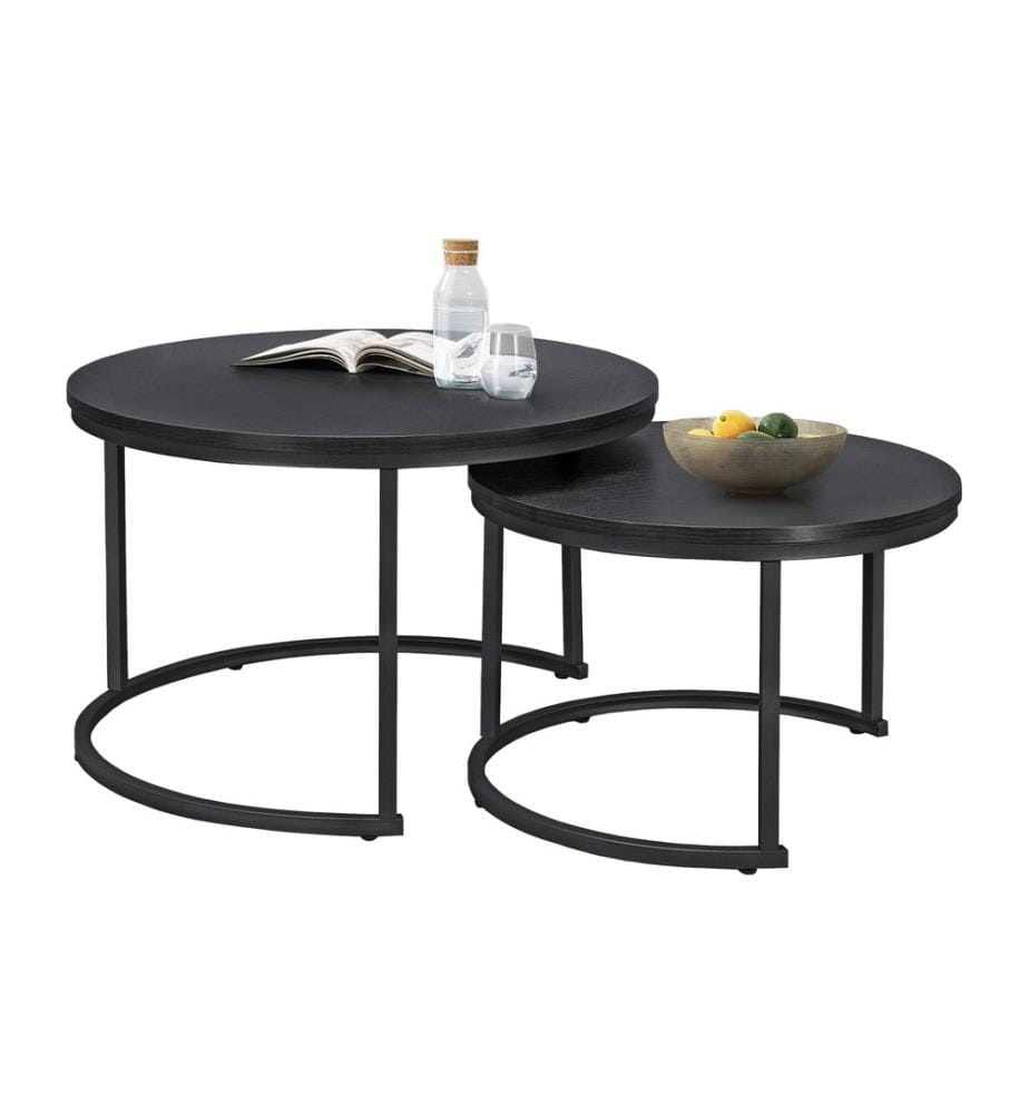Table basse Christchurch Lot de 2 Rondes Noir