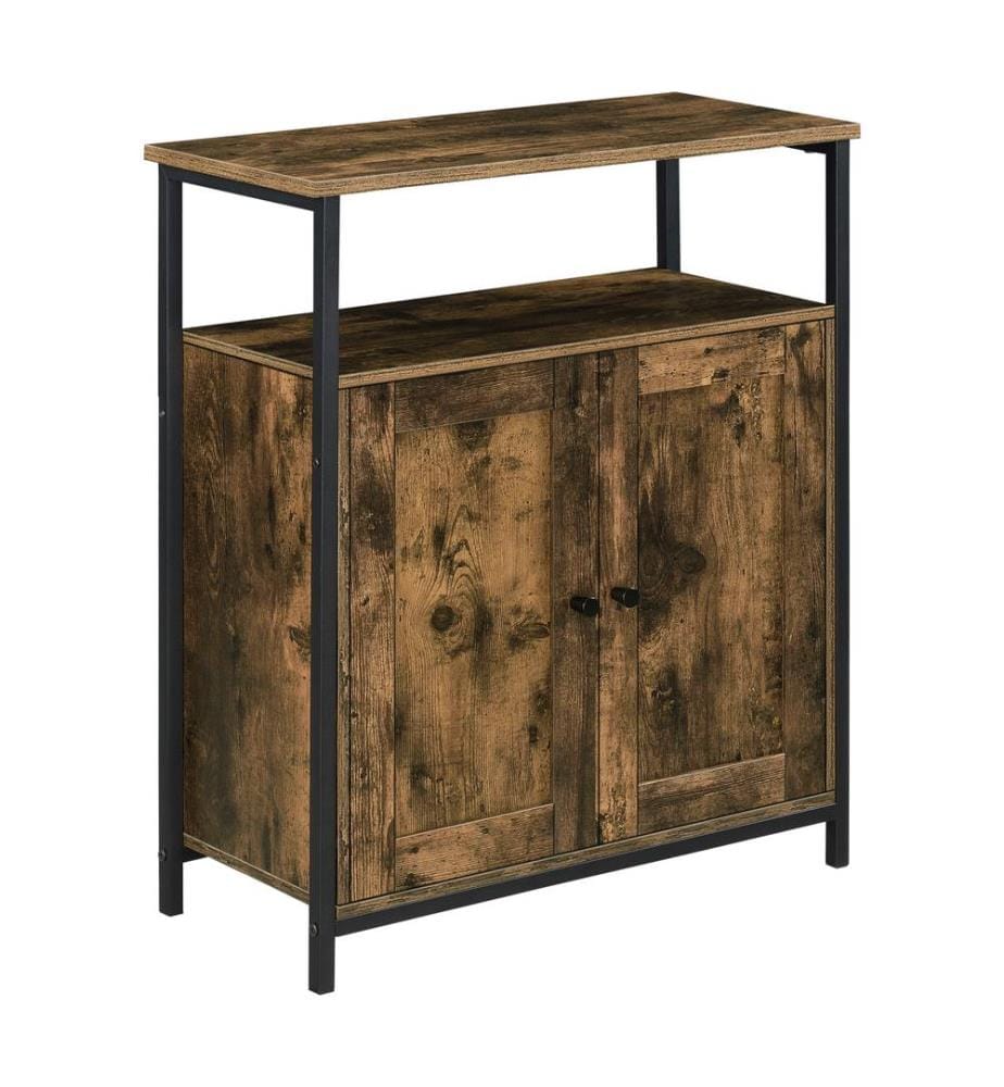 Table d'appoint Ko mmode 79x60x30 cm avec compartiments de rangement Teinte bois foncé