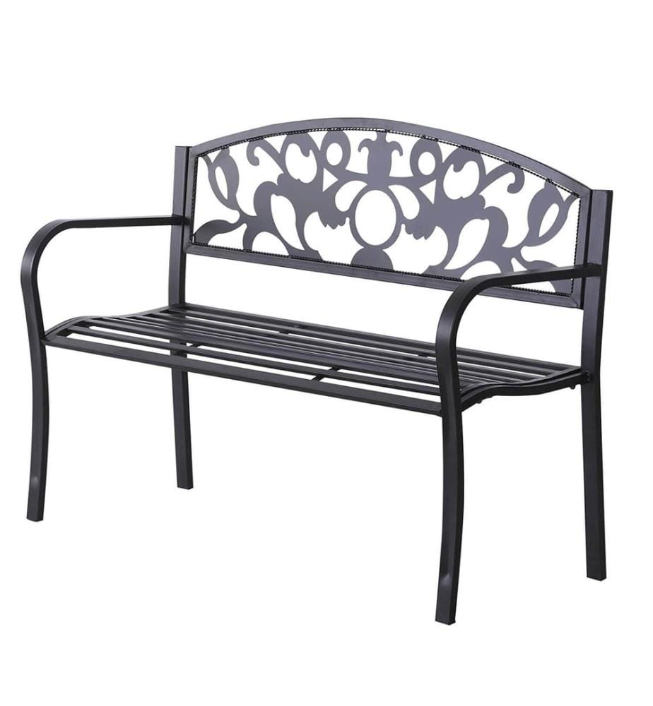 Banc de jardin en métal 2 places Banc en métal 128 cm