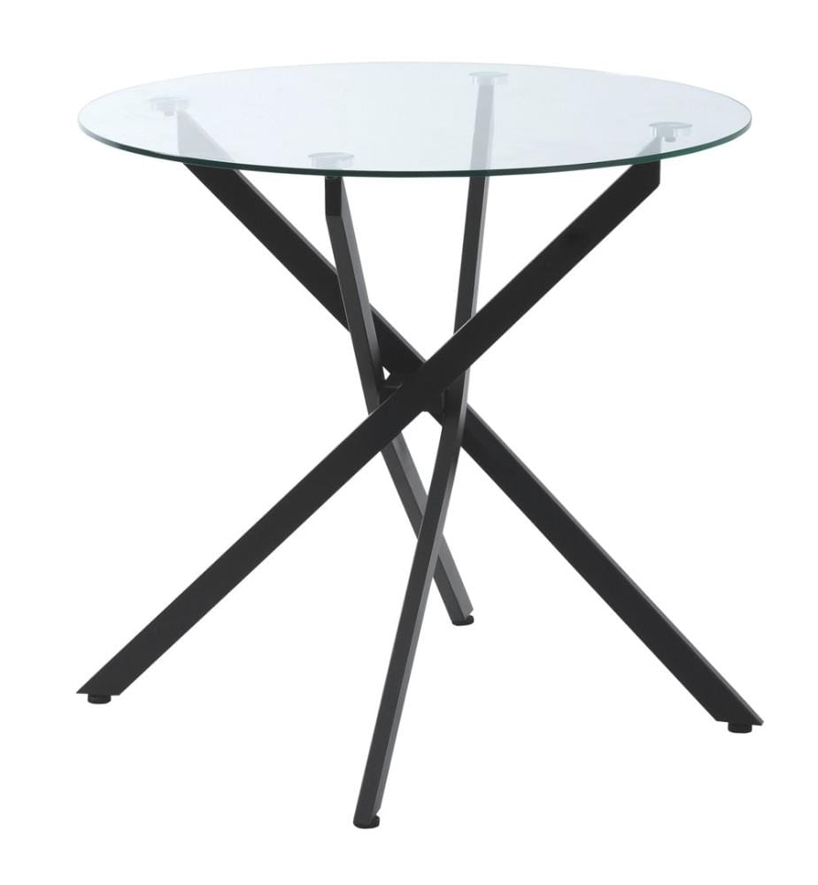 Table d'appoint ronde en verre Noir