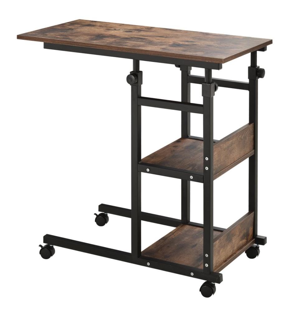 Table d'appoint Table basse à roulettes Noir-Brun
