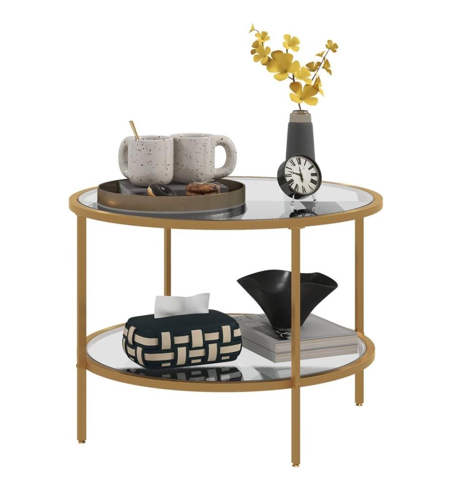 Table d'appoint Table basse ronde avec plateau Or
