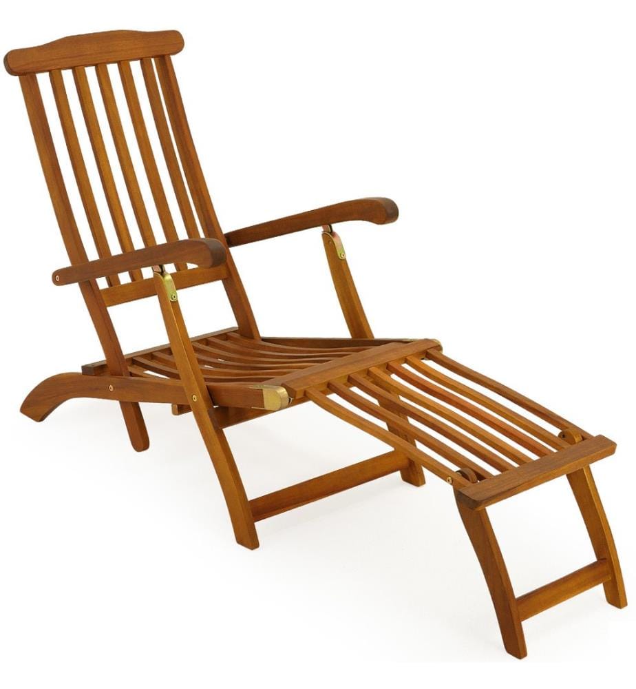 Deckchair Queen Mary Chaise longue avec pied en acacia