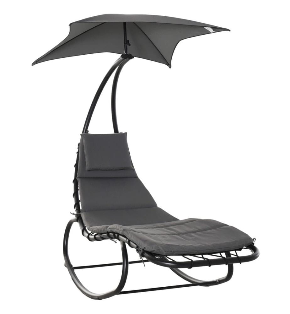 Chaise longue Chaise longue de jardin avec toit solaire et revêtement