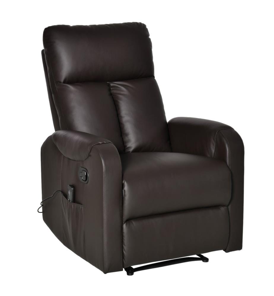 Fauteuil de massage avec fonction allongée Repose-pieds Marron