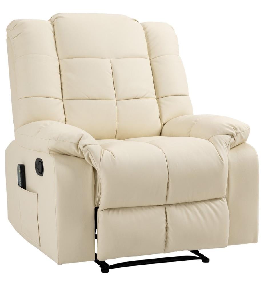 Fauteuil de massage BigBUDDY Fauteuil de télévision avec fonction de couchage Crème