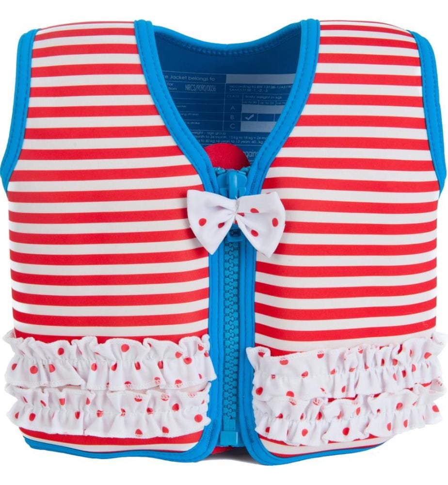 Veste de natation pour l'enfant rouge rayé, 6-7ans