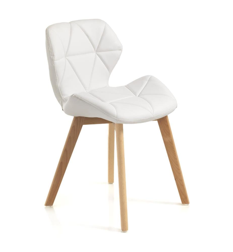 Lot de 2 Chaises - Blanc et Brun