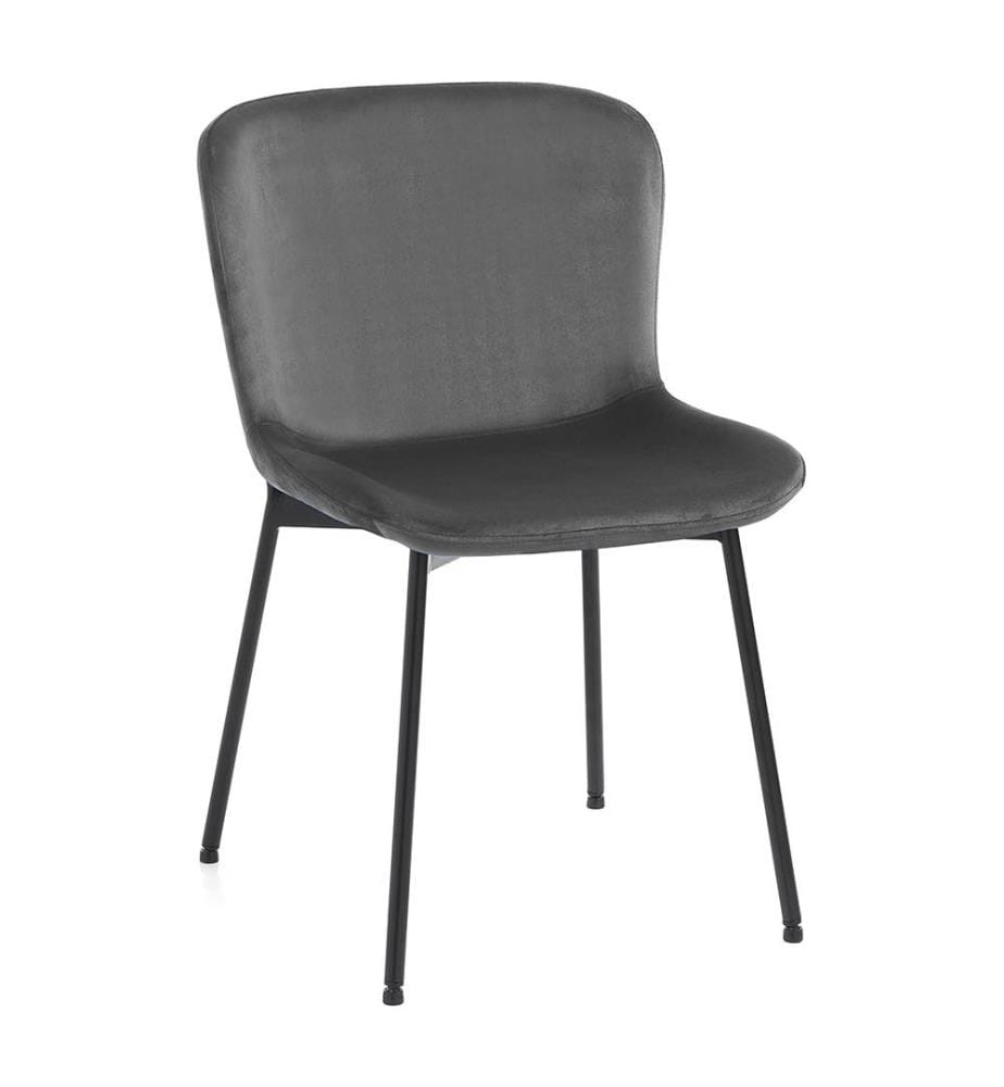 Lot de 4 Chaises Velours - Gris