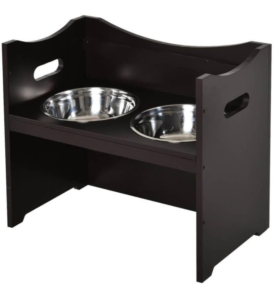Gamelle pour chien surélevée avec 2 gamelles Acier inoxydable 54 x 31,5 x 47 cm