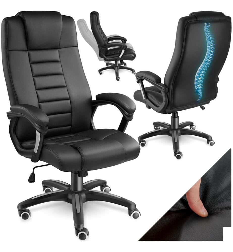 Fauteuil de direction avec assise et repose-tête rembourrés - noir