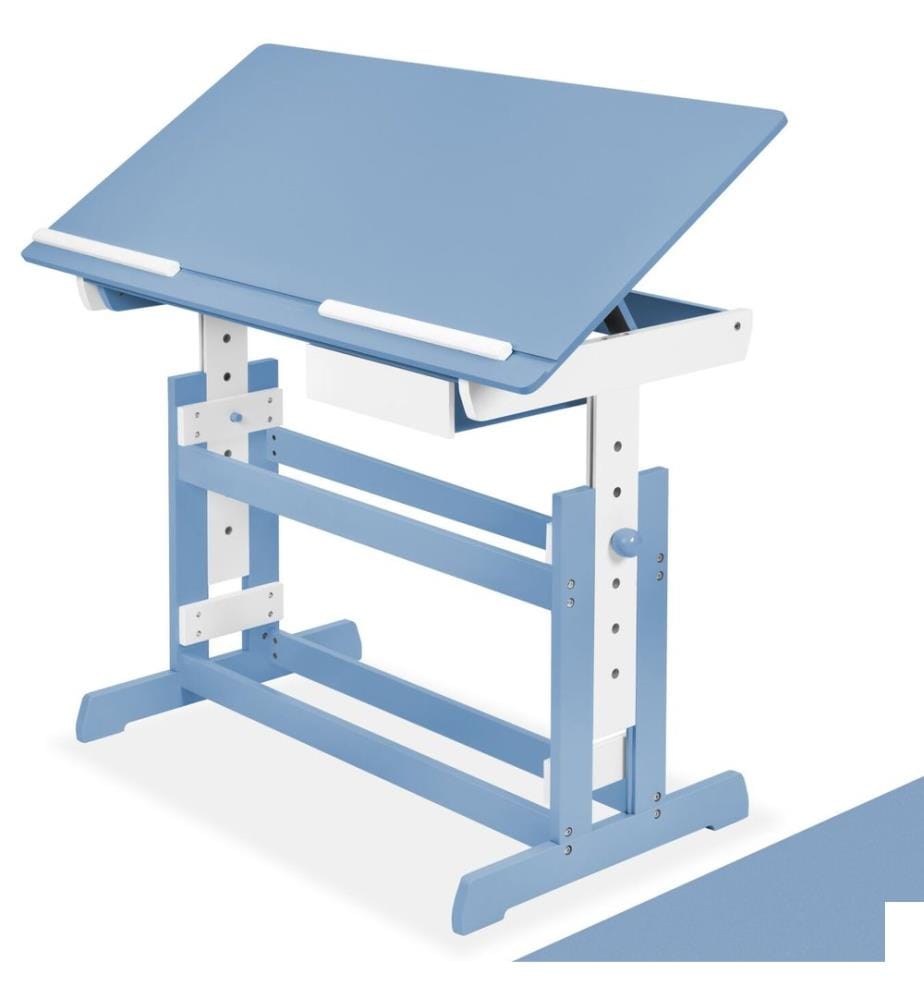 Bureau réglable en hauteur et inclinable 109x55x63-94 cm - bleu