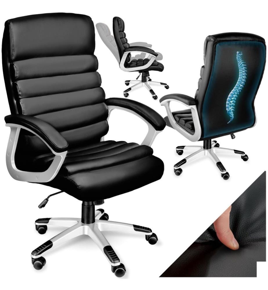 Fauteuil de direction rembourrage ondulé - noir