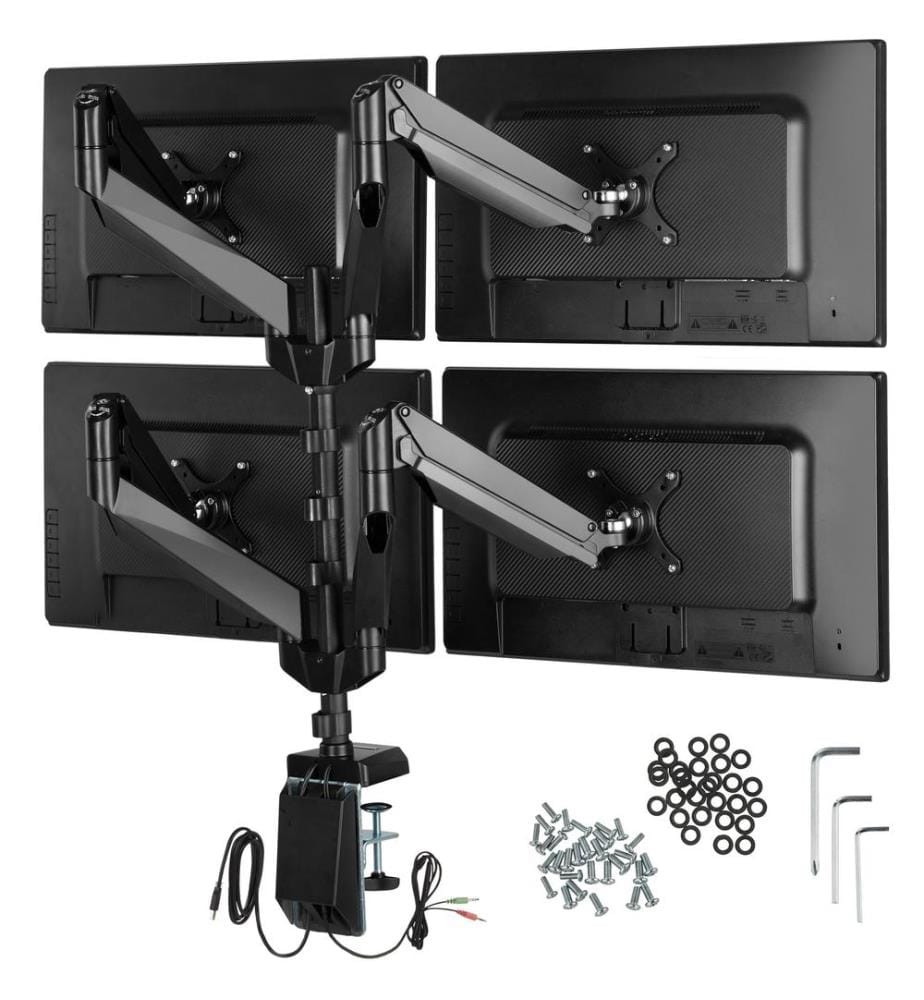 Support de table pour 4 écrans - noir