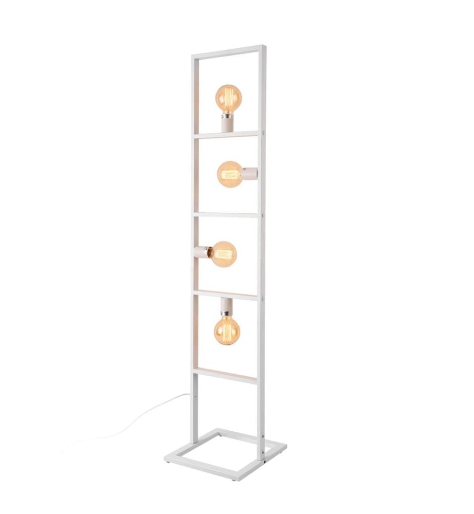 Lampadaire Plauen 142x31x31 cm Max 60W 4xE27 Blanc