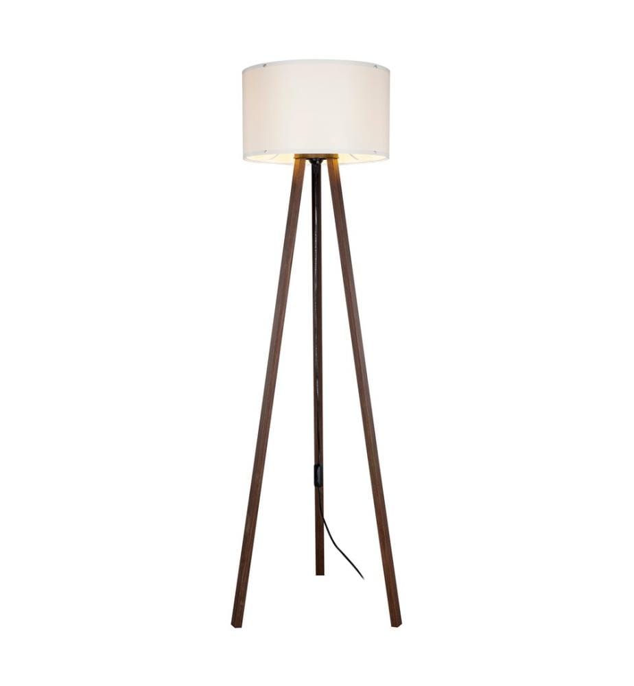 Lampadaire Lampadaire Keynes E27 imitation noyer crème