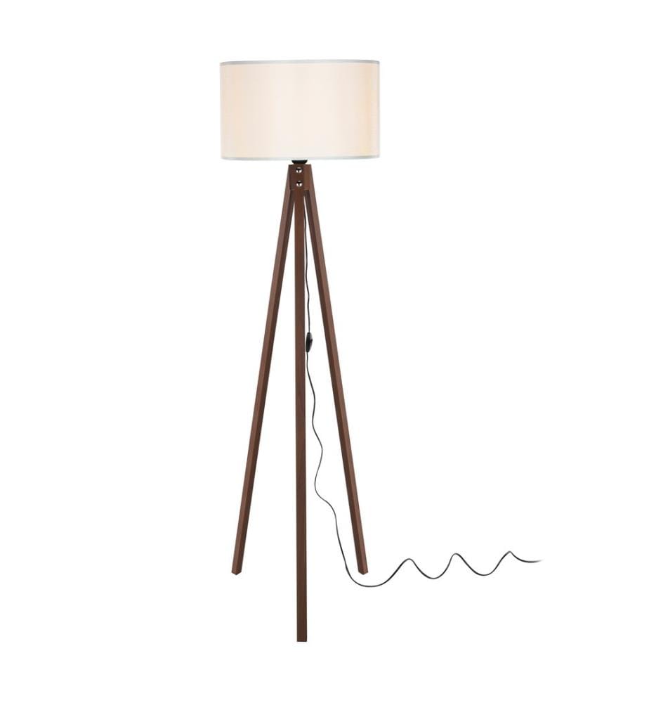 Lampadaire Lampadaire Rochester E27 imitation noyer crème