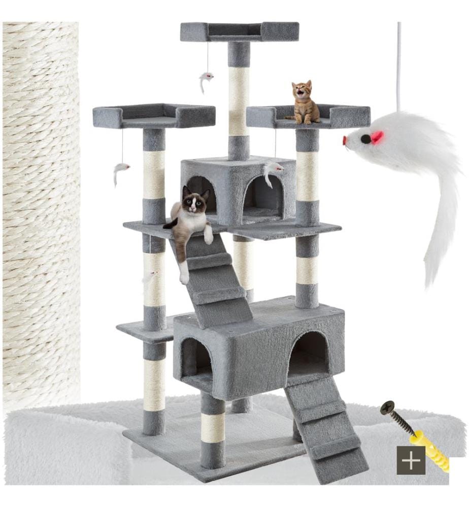 Arbre à chat BARNEY 170 cm - gris