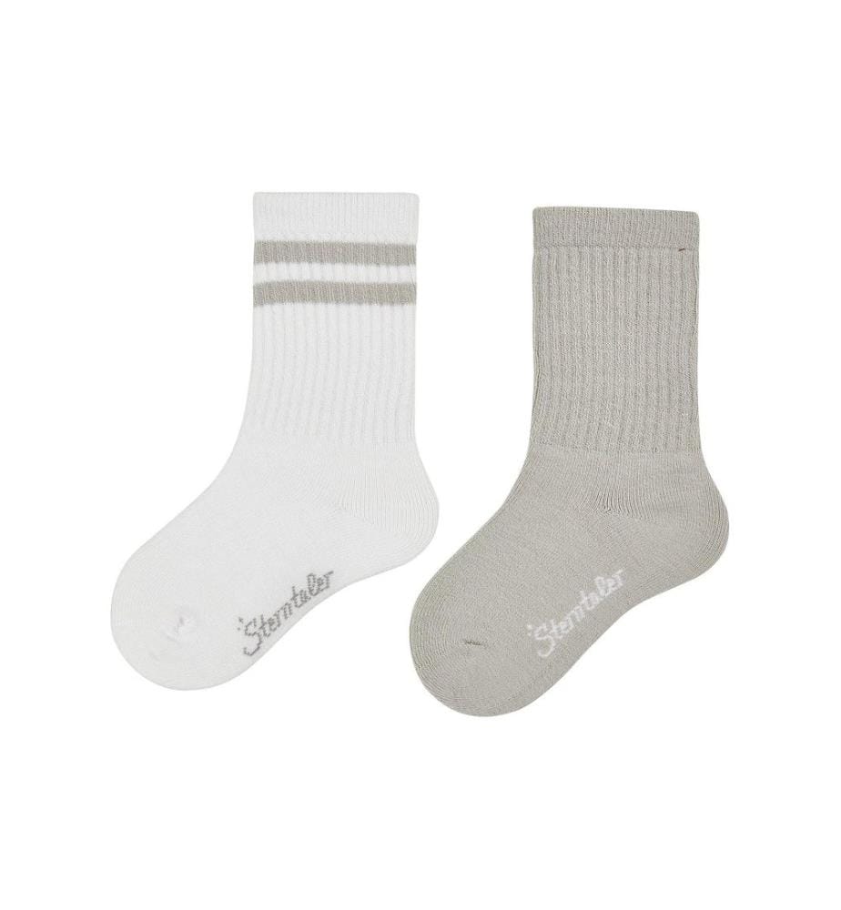 STERNTALER - Chaussettes Active Uni long 2 paires Gris clair Mélange Taille 23-26