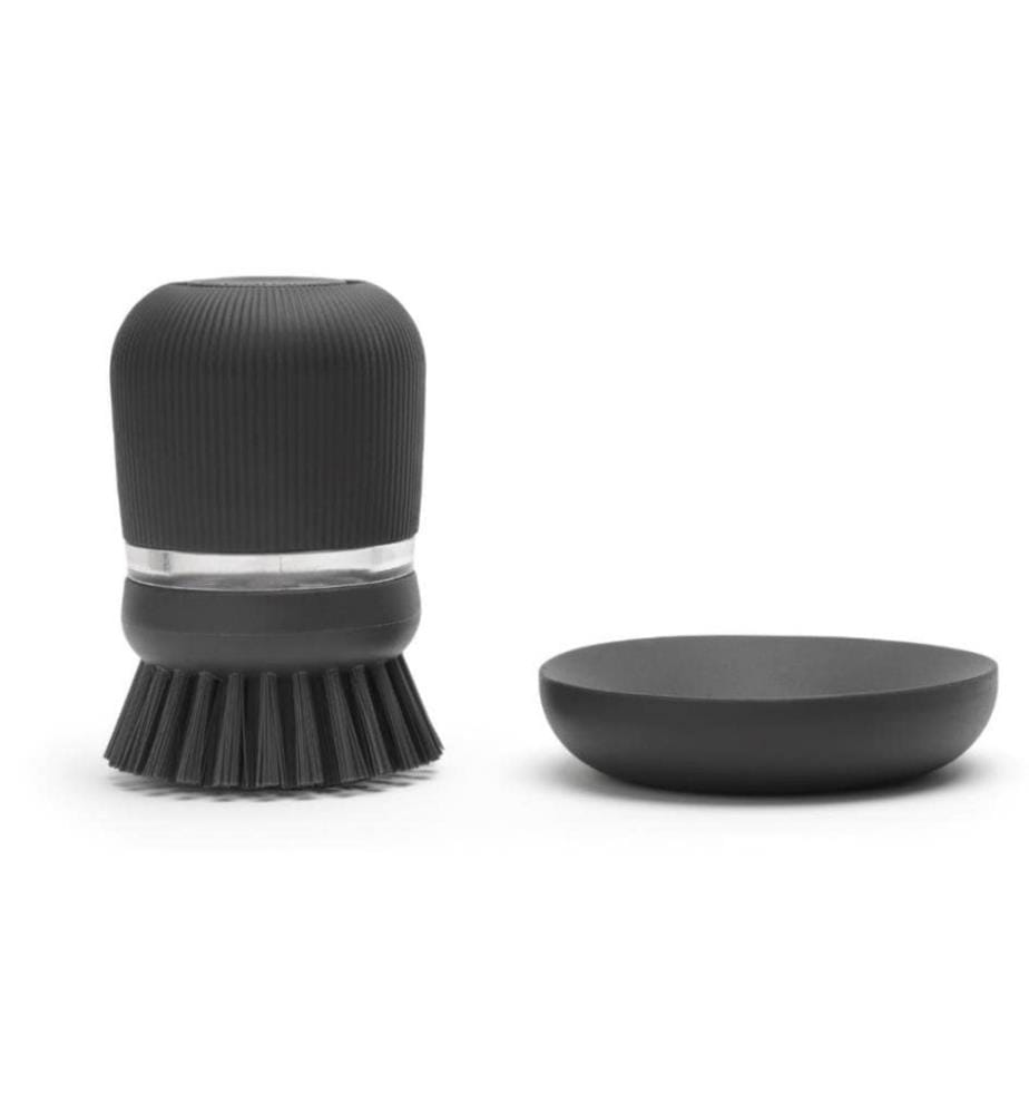 BRABANTIA - Brosses à vaisselle avec distributeur de savon Gris foncé