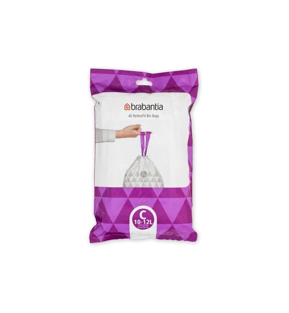 BRABANTIA - Sac à ordures ménagères PerfectFit C 10-12 l, 40 Pièce/s