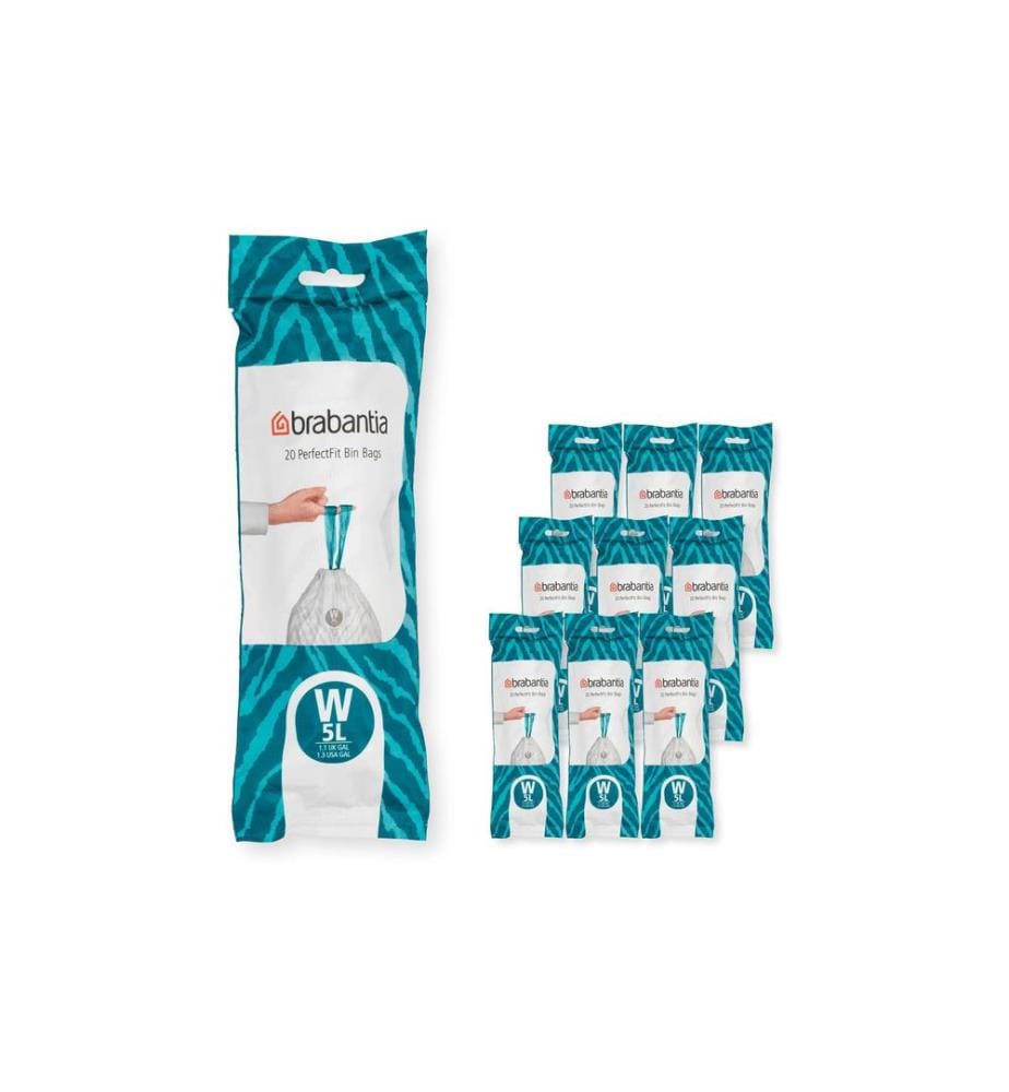 BRABANTIA - Sac à ordures ménagères PerfectFit W 5 l, 200 Pièce/s
