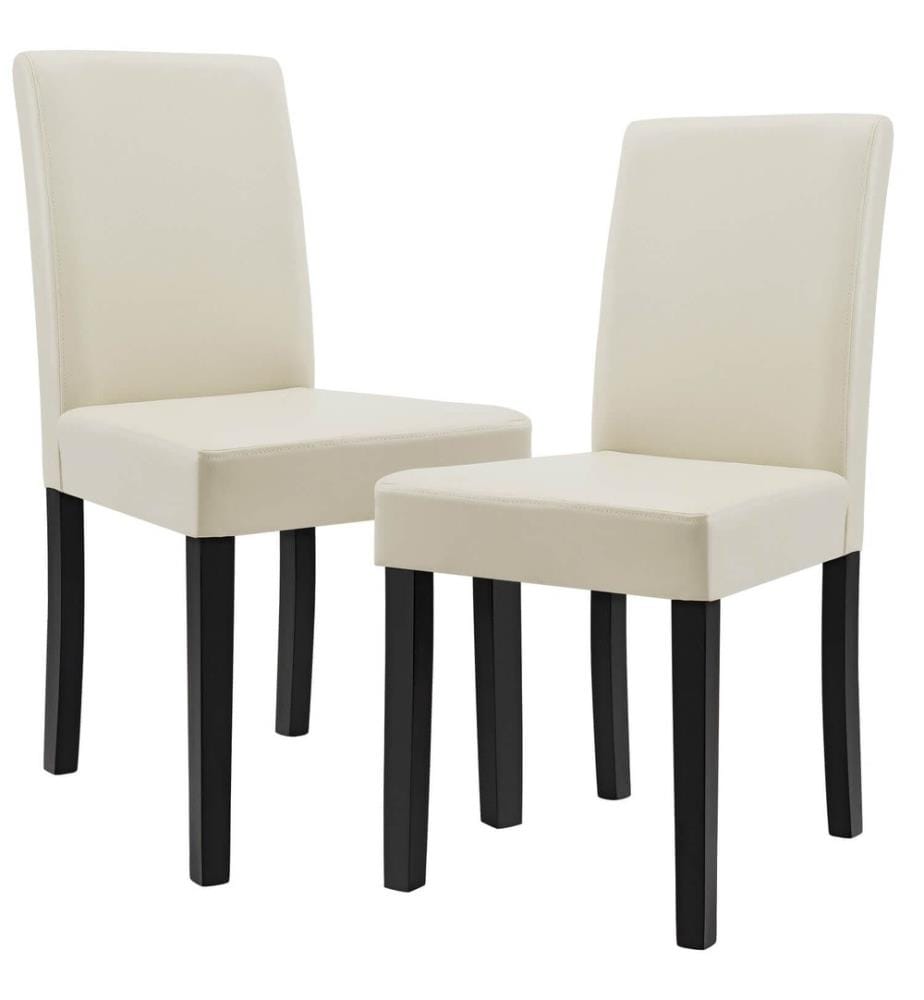 Chaise de salle à manger Den Haag (lot de 2) Similicuir Crème