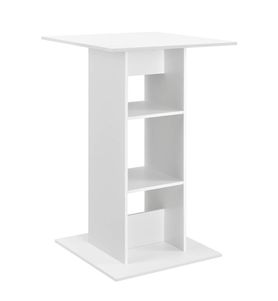 Table de bar Visby 110x70x70 cm avec 3 étagères Blanc