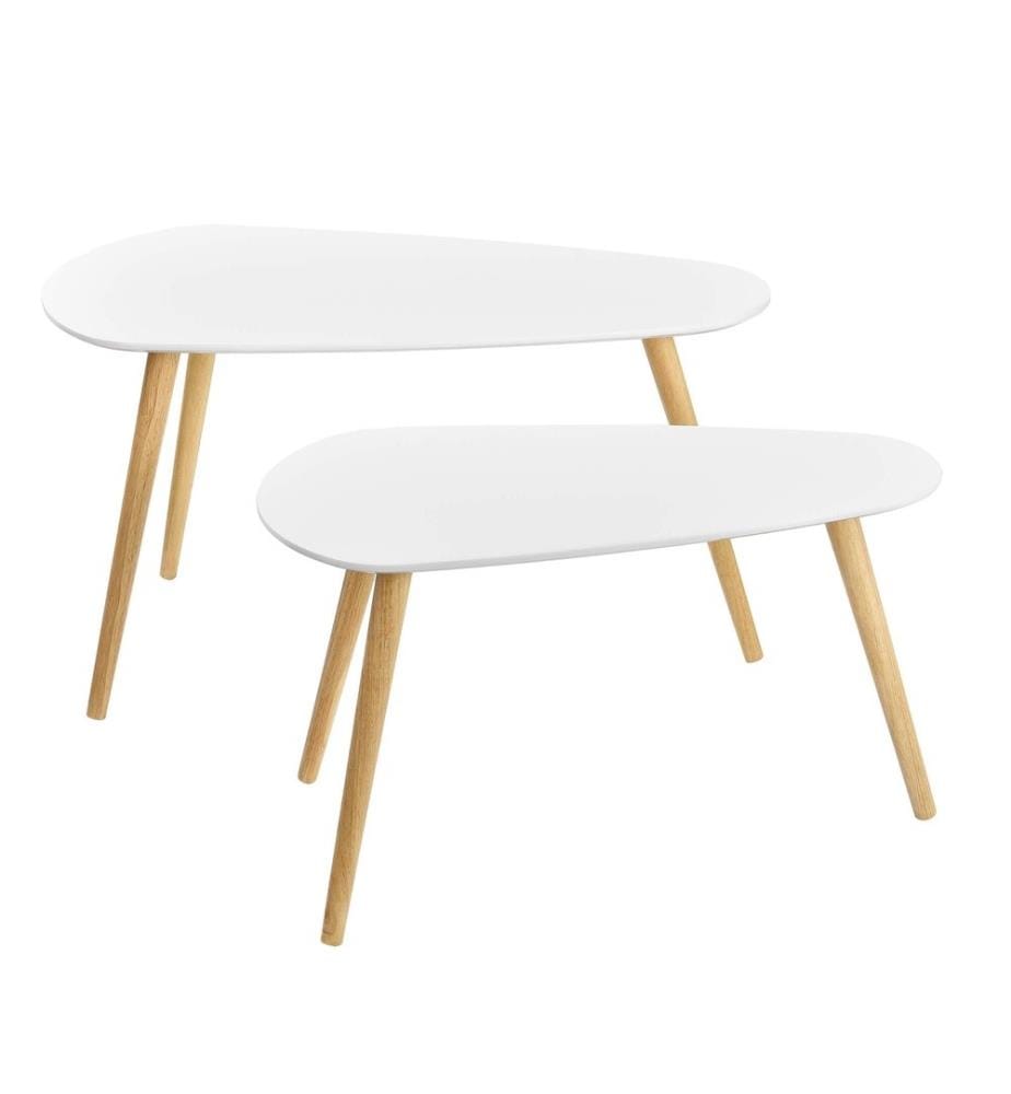 Table basse Langesund set de 2 pièces Blanc