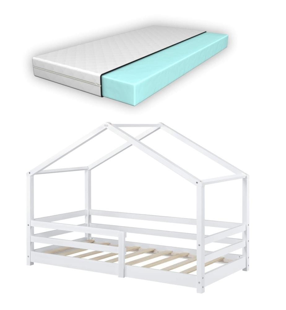 Lit d'enfant Knätten 70x140 cm avec sommier à lattes Matelas