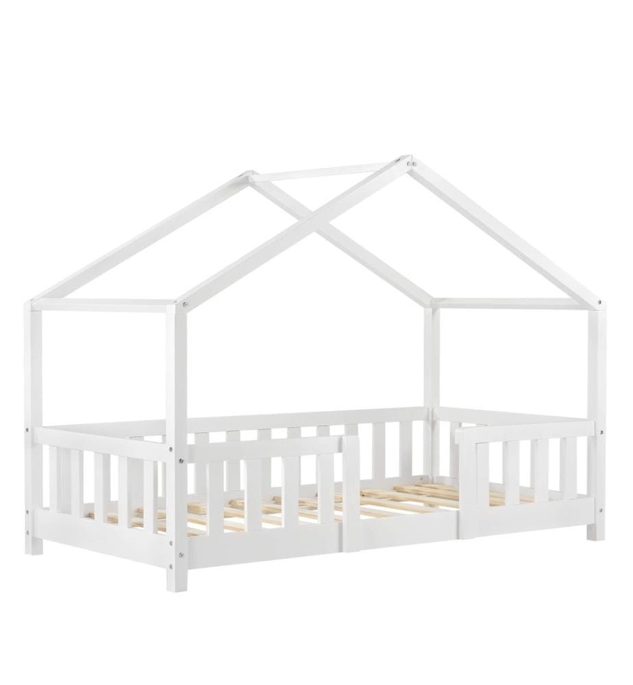 Lit d'enfant Treviolo 80x160 cm avec sommier à lattes Grille bois