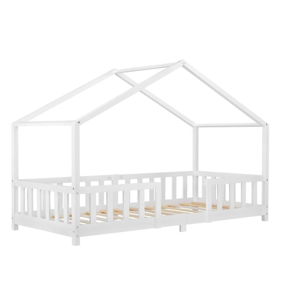 Lit d'enfant Treviolo 90x200 cm avec sommier à lattes treillis bois