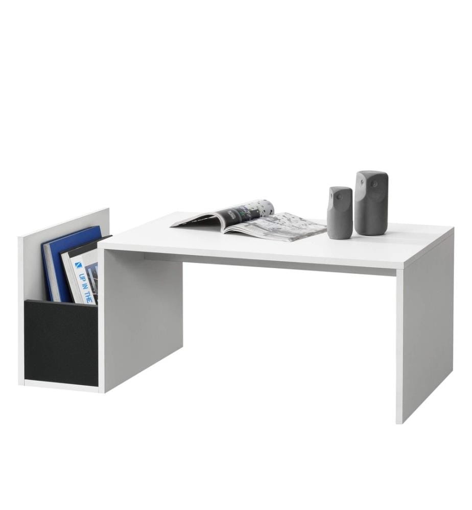 Table basse Bollnäs 90x45x35 cm avec étagère Blanc