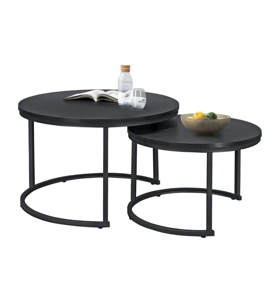 Table basse Christchurch Lot de 2 Rondes Noir