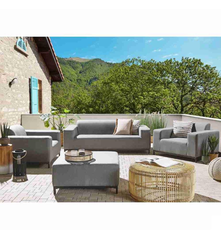 Ensemble de salon de jardin avec table 5 places ROVIGO Gris