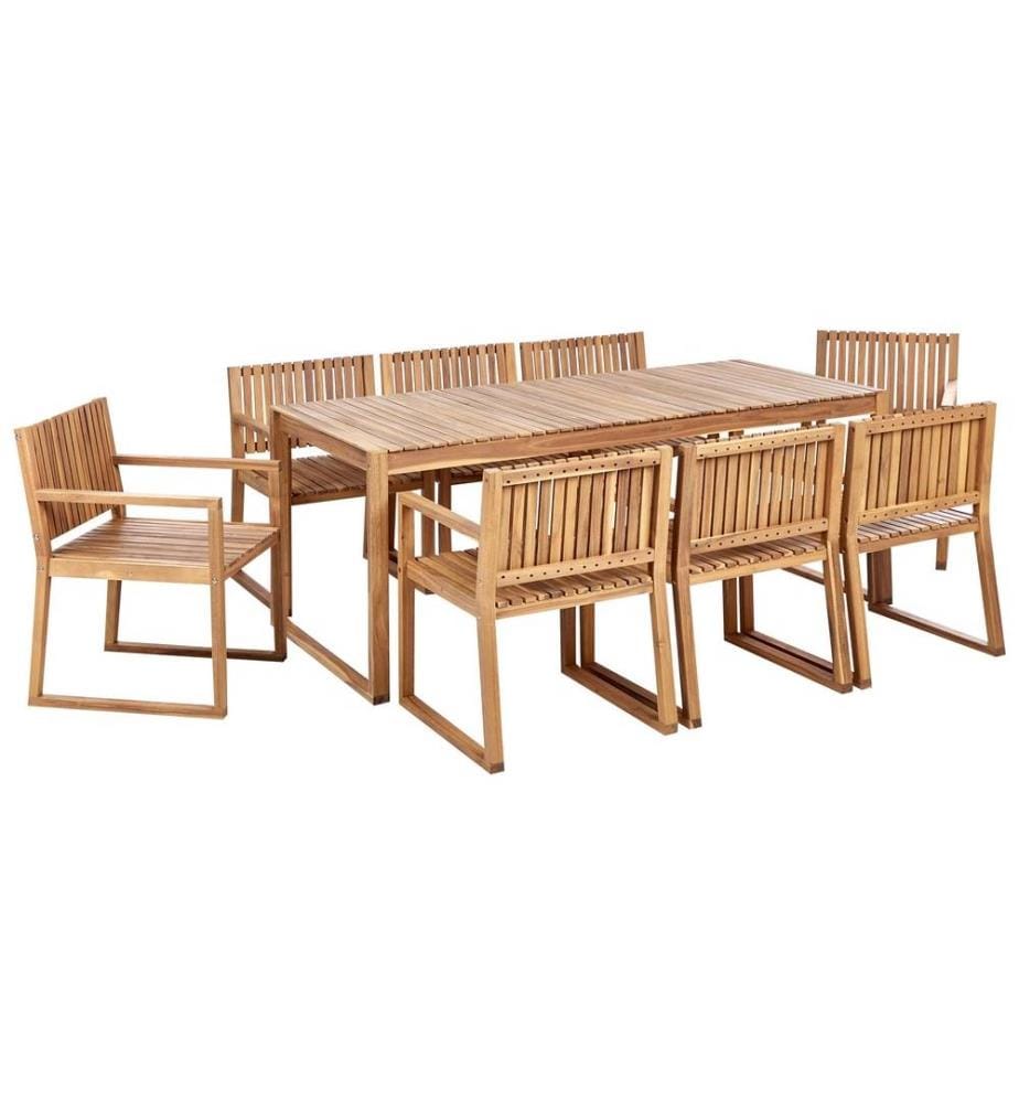 Salle à manger de jardin 8 places SASSARI II Bois d'acacia certifié Marron clair