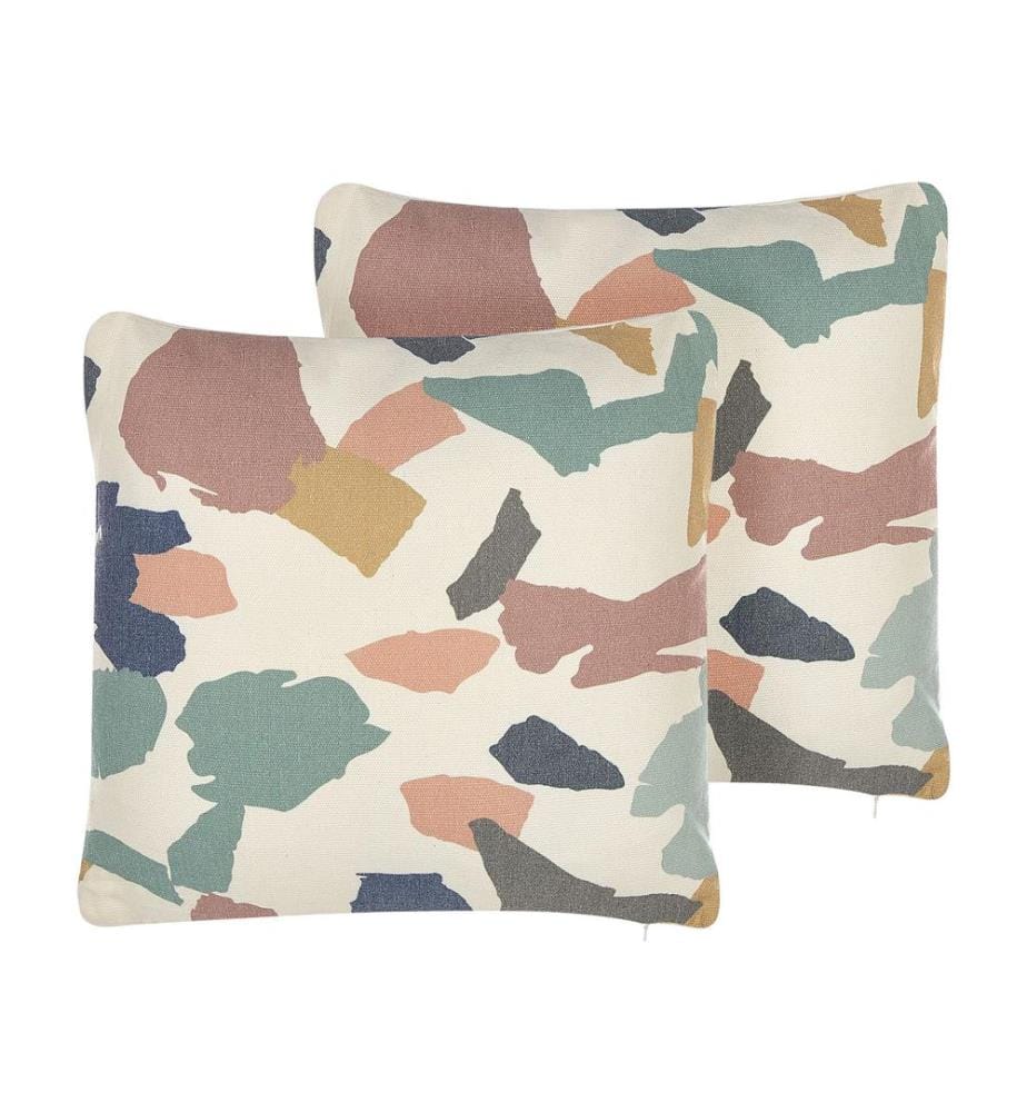 Lot de 2 coussins décoratifs FOTHERGILLA 45 x 45 cm Multicolore Motif abstrait