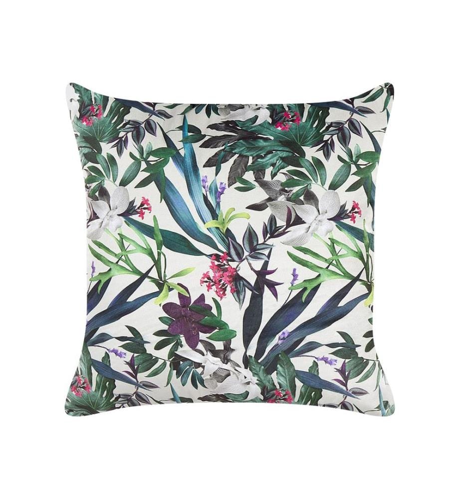 Coussin GASTERIA Velours 45 x 45 cm Vert Motif de plante