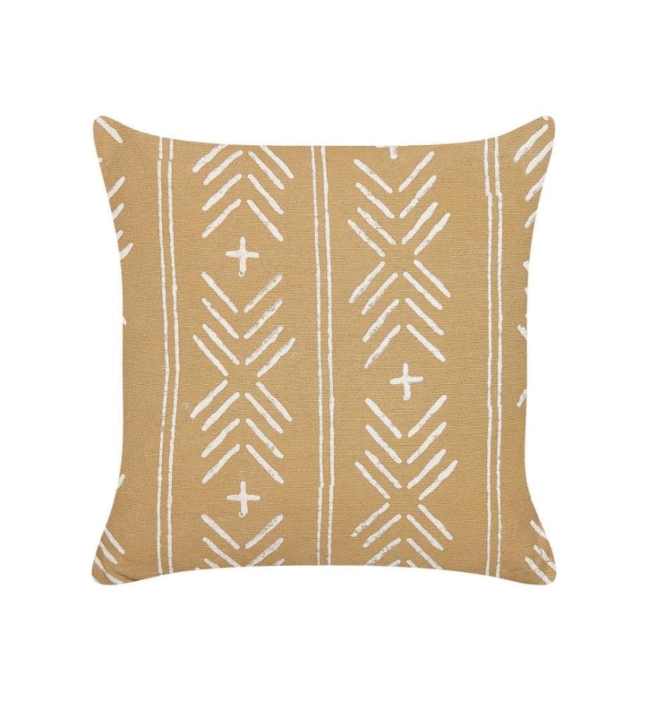 Coussin BANYAN Coton 45 x 45 cm Beige sable Motif géométrique